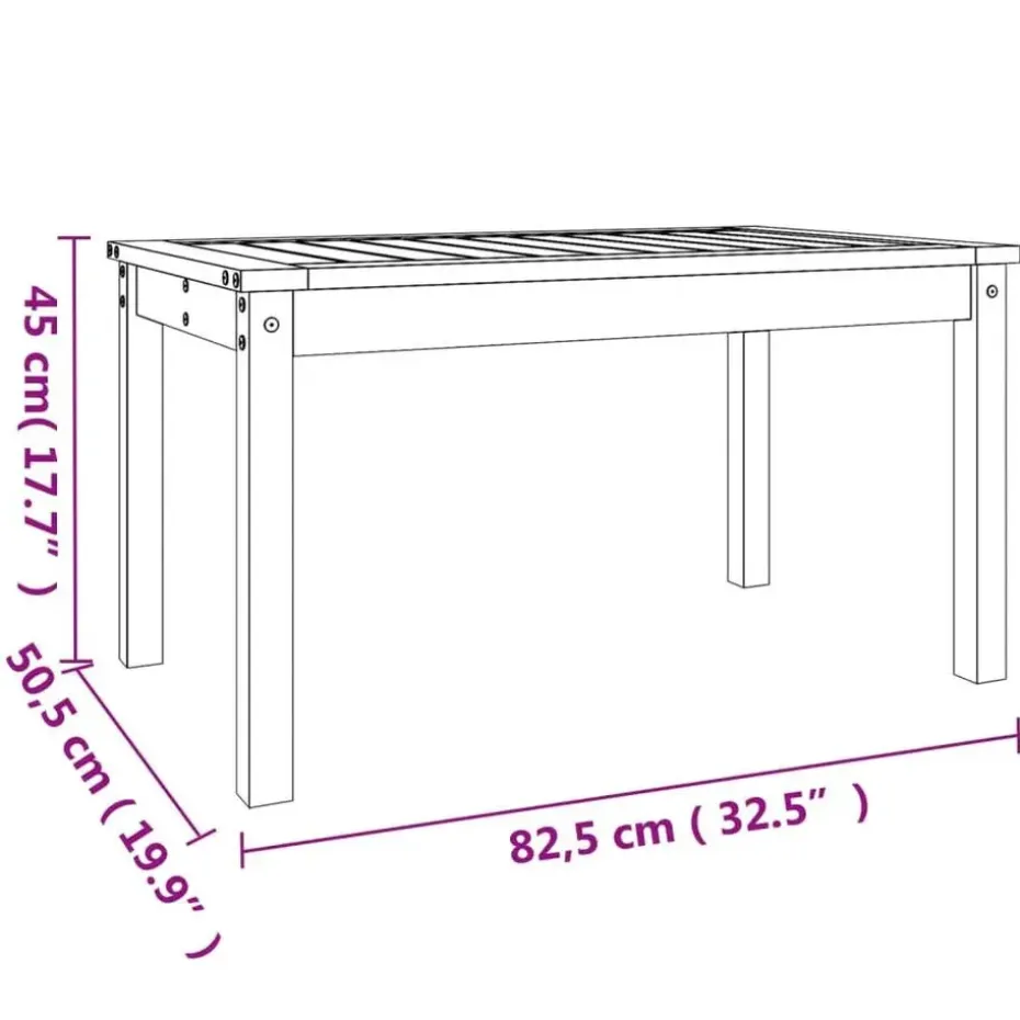 vidaXL - Loungetafel - Naturel - Massief douglashout - 82,5x50.5x45 cm