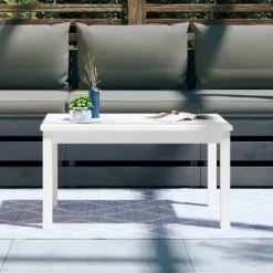 vidaXL - Loungetafel - Wit - Massief grenenhout - 82,5x50,5x45 cm