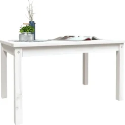 vidaXL - Loungetafel - Wit - Massief grenenhout - 82,5x50,5x45 cm