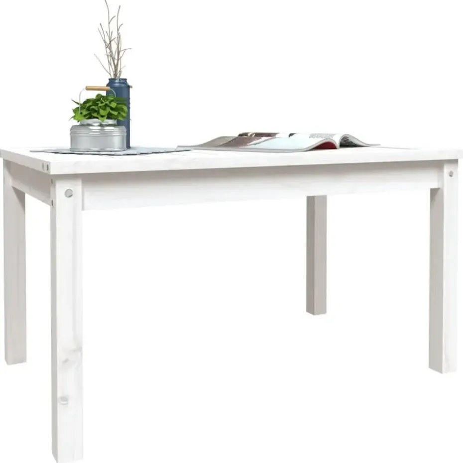 vidaXL - Loungetafel - Wit - Massief grenenhout - 82,5x50,5x45 cm