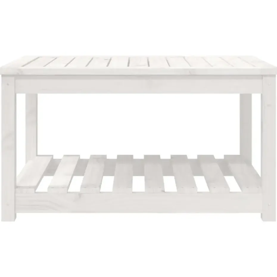 vidaXL - Loungetafel met opbergruimte - Wit - Grenenhout - 82,5x50,5x45 cm