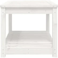 vidaXL - Loungetafel met opbergruimte - Wit - Grenenhout - 82,5x50,5x45 cm