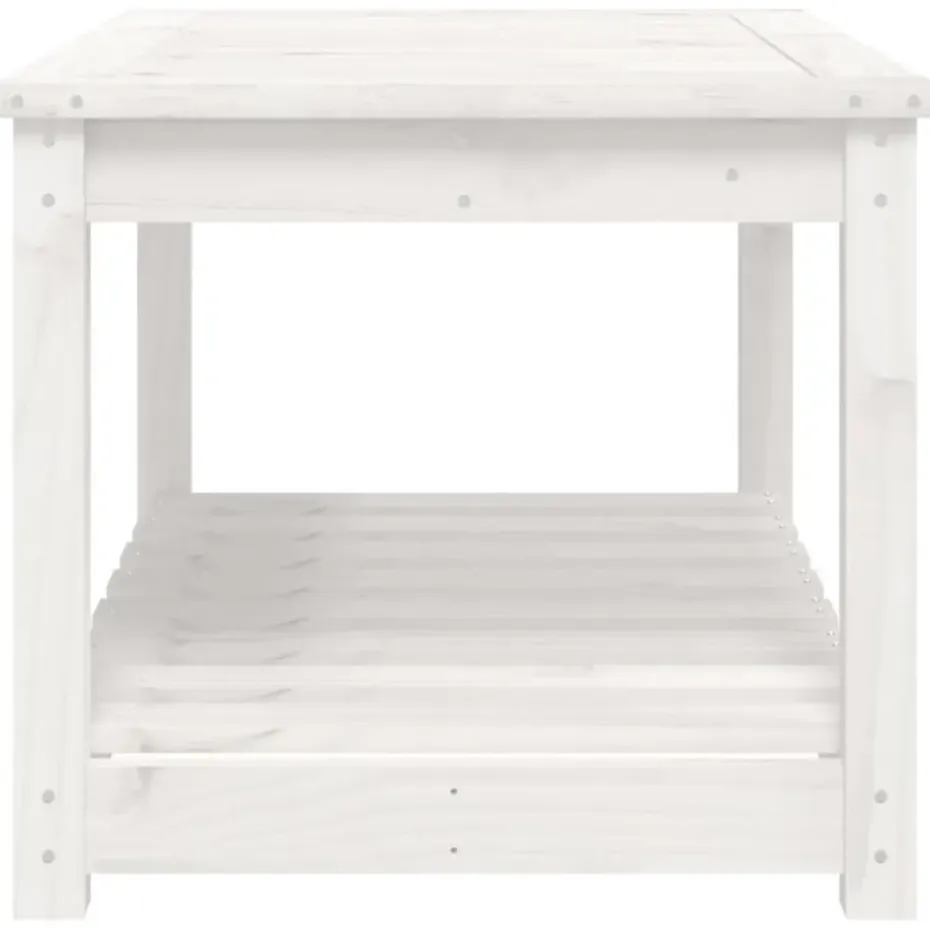 vidaXL - Loungetafel met opbergruimte - Wit - Grenenhout - 82,5x50,5x45 cm