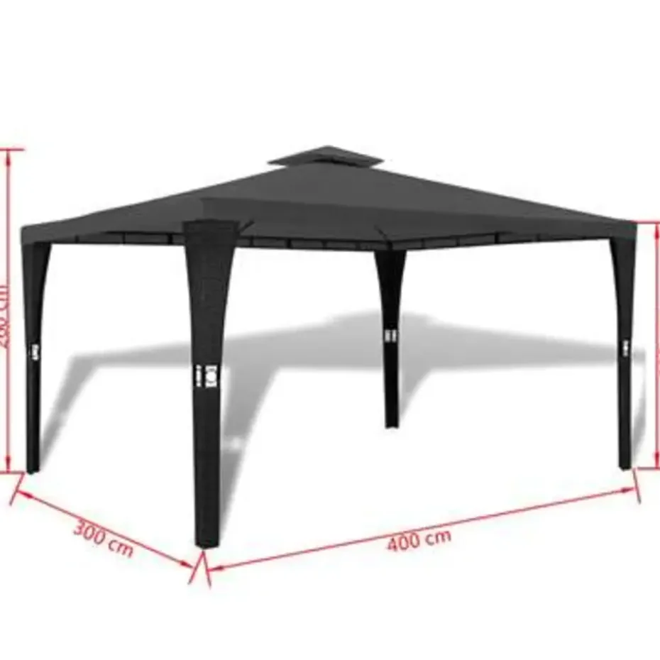 vidaXL - Luifel - Grijs - Stof - 3 x 4 m