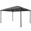 vidaXL - Luifel - Zwart - Staal - 4 x 3 m