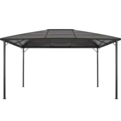 vidaXL - Luifel - Zwart - Staal - 4 x 3 m