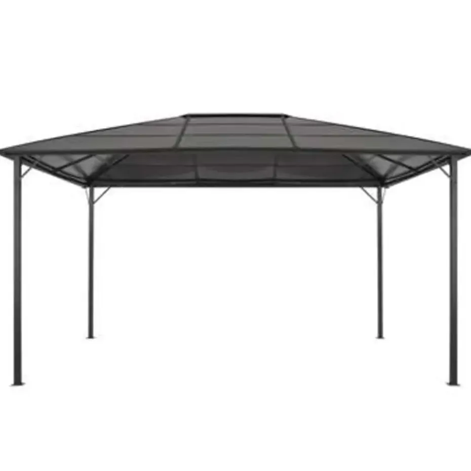 vidaXL - Luifel - Zwart - Staal - 4 x 3 m