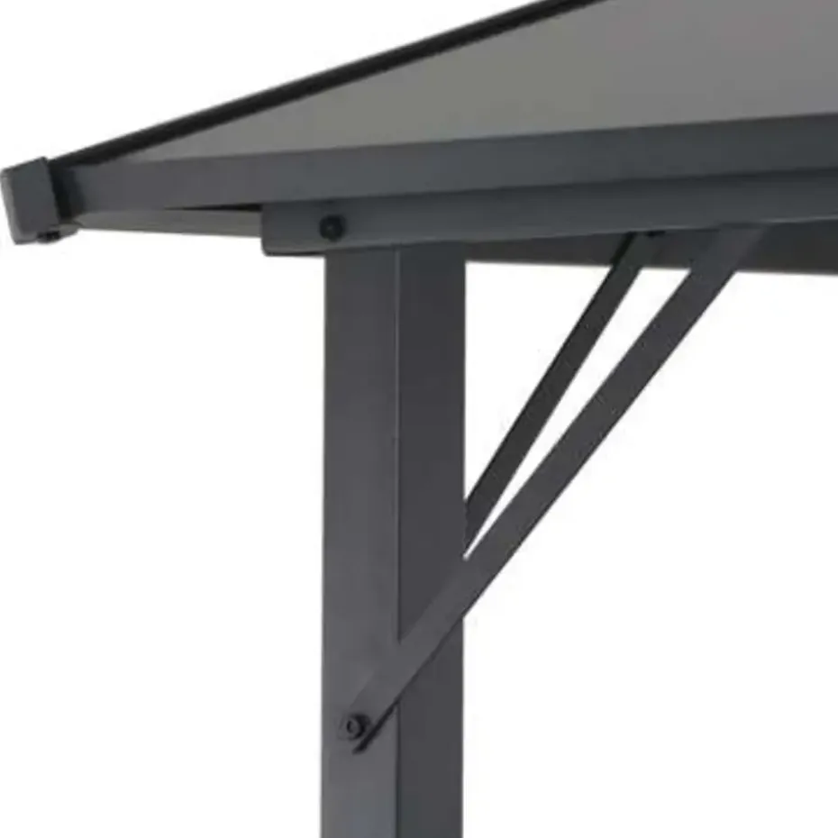 vidaXL - Luifel - Zwart - Staal - 4 x 3 m