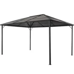 vidaXL - Luifel - Zwart - Staal - 4 x 3 m