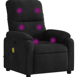vidaXL - Massagestoel - Zwart - Microvezel