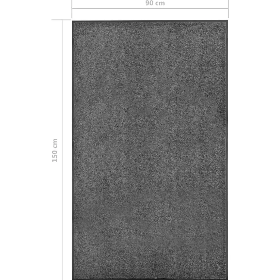 vidaXL - Mat - Antraciet - Stof - 90 x 150 cm