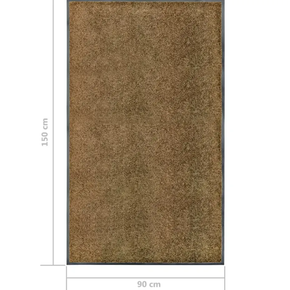 vidaXL - Mat - Bruin - Stof - 90 x 150 cm