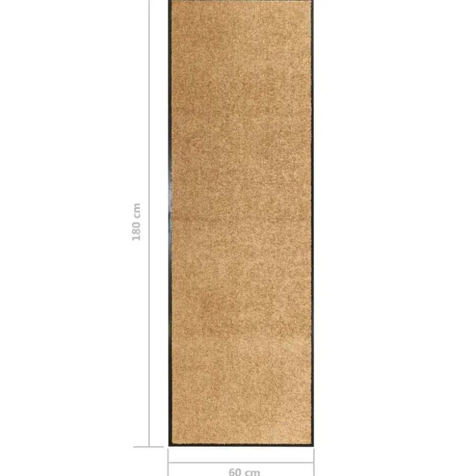 vidaXL - Mat - Crème - Stof - 60 x 180 cm