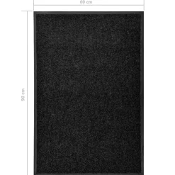 vidaXL - Mat - Zwart - Stof - 60 x 90 cm