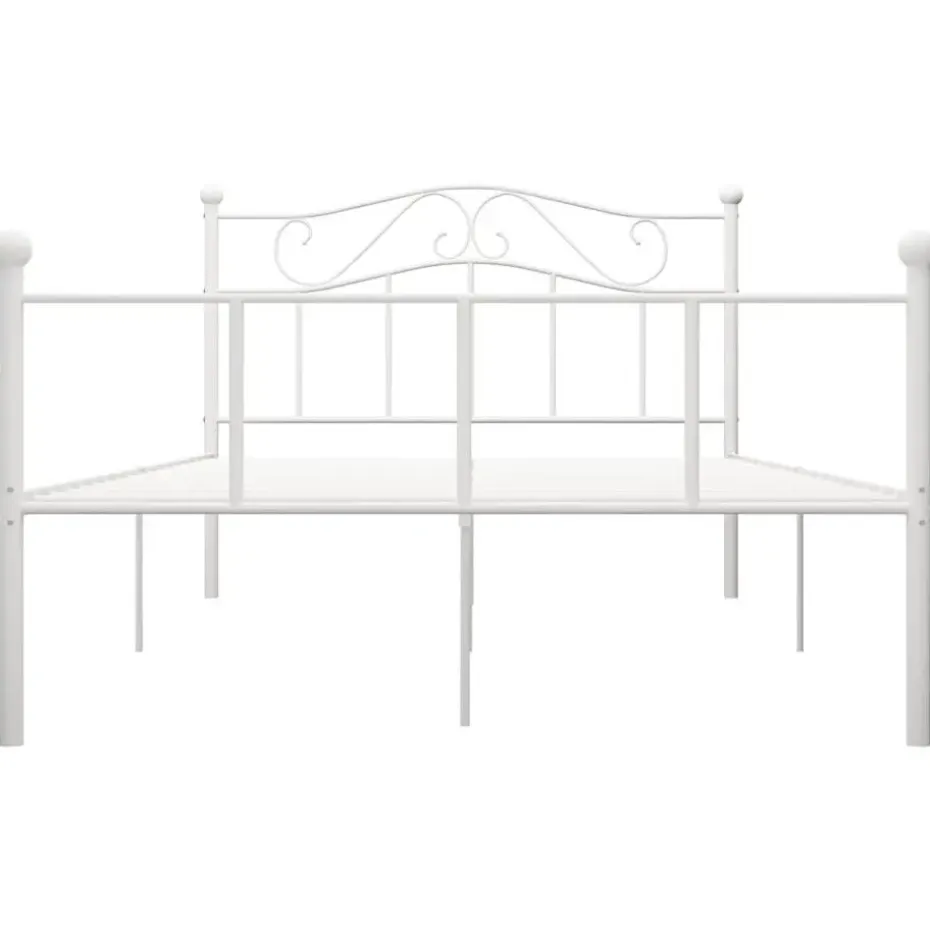 vidaXL - Metalen bed frame met hoofdeinde - Wit - Metaal - 120x200 cm