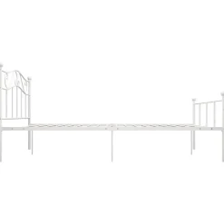 vidaXL - Metalen bed frame met hoofdeinde - Wit - Metaal - 120x200 cm