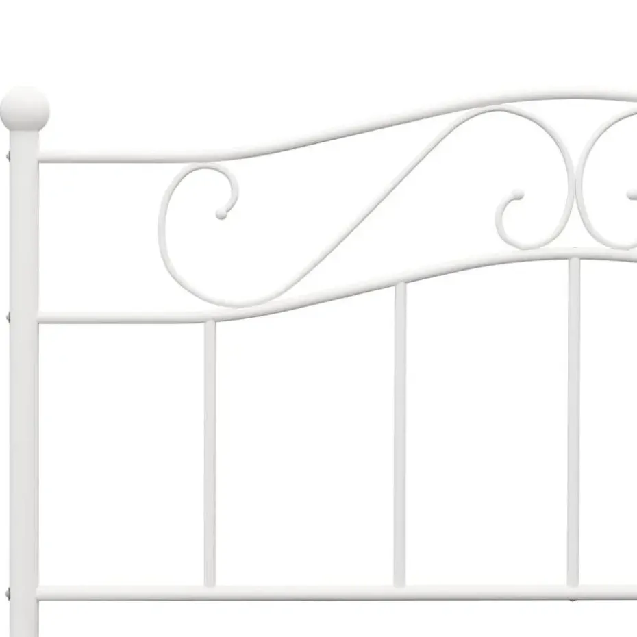vidaXL - Metalen bed frame met hoofdeinde - Wit - Metaal - 120x200 cm