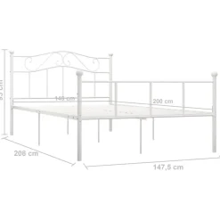 vidaXL - Metalen bed frame - Wit - 140x200 cm
