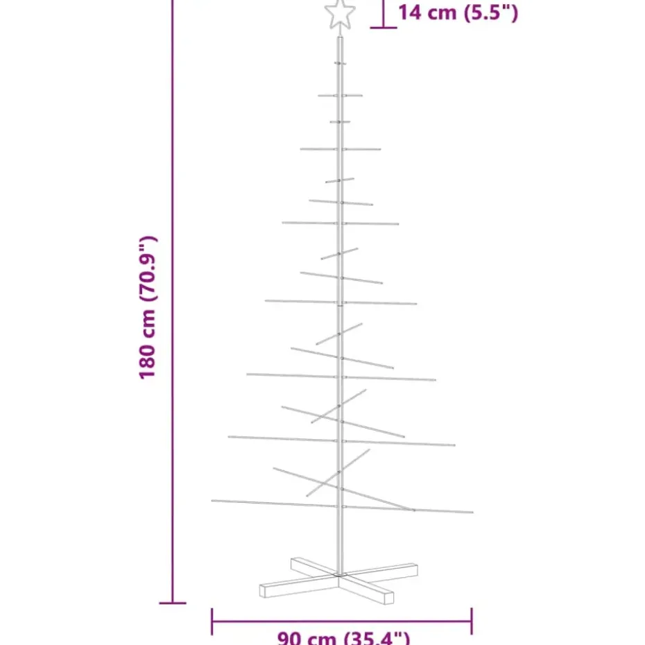vidaXL - Metalen Kerstboom - Zwart - 180 cm