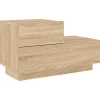 vidaXL - Nachtkastje - Bruin - Bewerkt hout