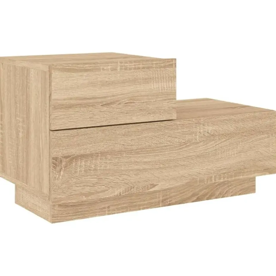 vidaXL - Nachtkastje - Bruin - Bewerkt hout