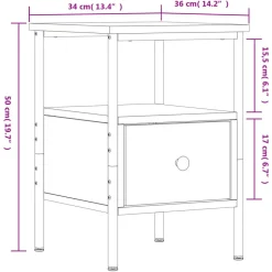vidaXL - Nachtkastje - Bruin - Bewerkt hout - 2 stuks