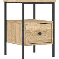 vidaXL - Nachtkastje - Bruin - Bewerkt hout - 2 stuks