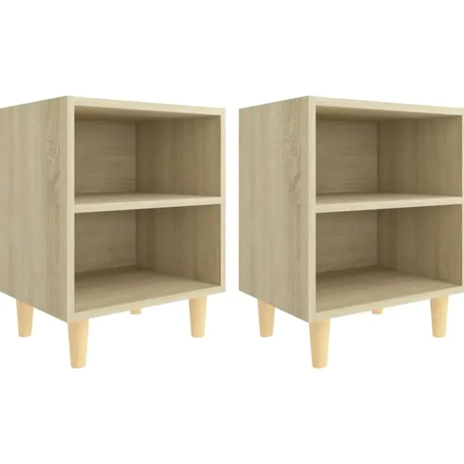vidaXL - Nachtkastje - Bruin - Bewerkt hout - 2 stuks