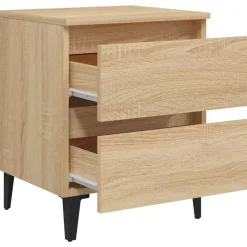 vidaXL - Nachtkastje - Bruin - Bewerkt hout - 2 stuks