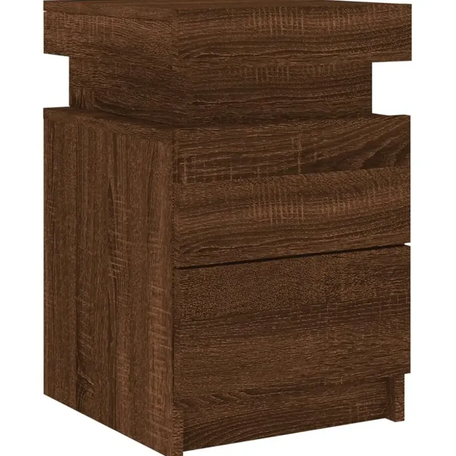 vidaXL - Nachtkastje - Bruin - Bewerkt hout - 2 stuks