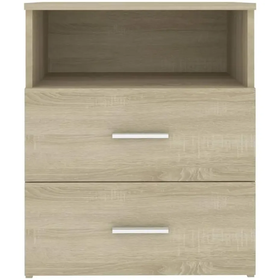 vidaXL - Nachtkastje - Bruin - Bewerkt hout - 2 stuks