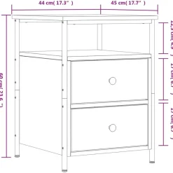 vidaXL - Nachtkastje - Bruin - Bewerkt hout