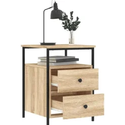 vidaXL - Nachtkastje - Bruin - Bewerkt hout