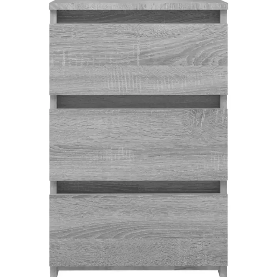vidaXL - Nachtkastje - Grijs - Bewerkt hout - 2 stuks