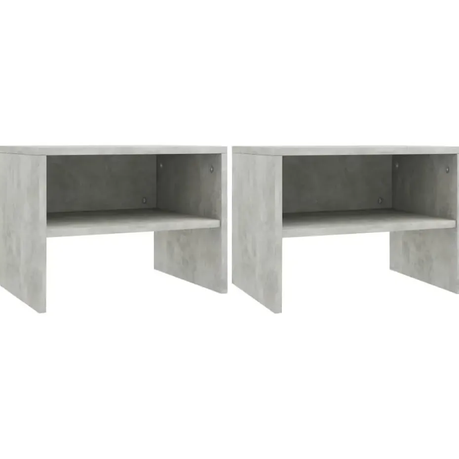 vidaXL - Nachtkastje - Grijs - Bewerkt hout - 2 stuks