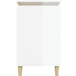 vidaXL - Nachtkastje - Hoogglans wit - Bewerkt hout - 40 x 35 x 70 cm