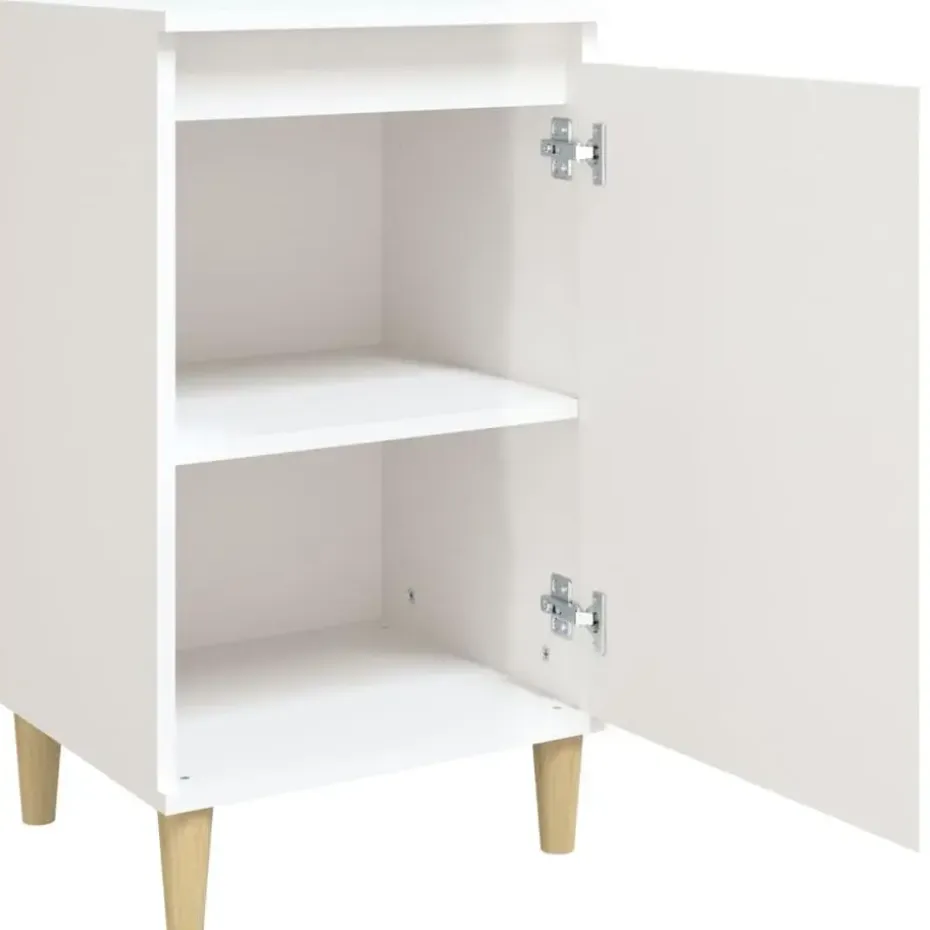 vidaXL - Nachtkastje - Hoogglans wit - Bewerkt hout - 40 x 35 x 70 cm