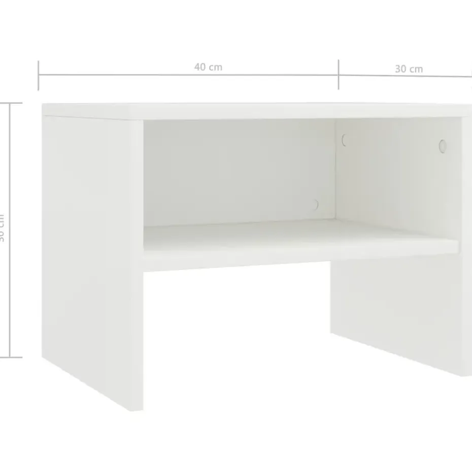 vidaXL - Nachtkastje - Wit - Bewerkt hout - 2 stuks