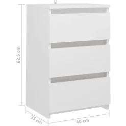 vidaXL - Nachtkastje - Wit - Bewerkt hout - 2 stuks