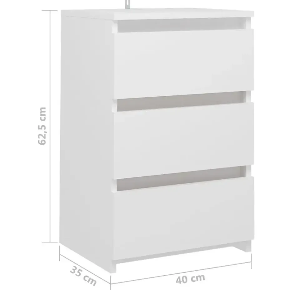 vidaXL - Nachtkastje - Wit - Bewerkt hout - 2 stuks