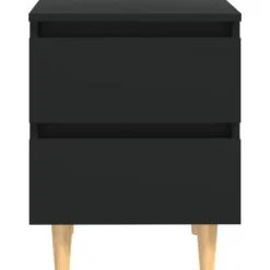 vidaXL - Nachtkastje - Zwart - Grenenhout - 2 stuks