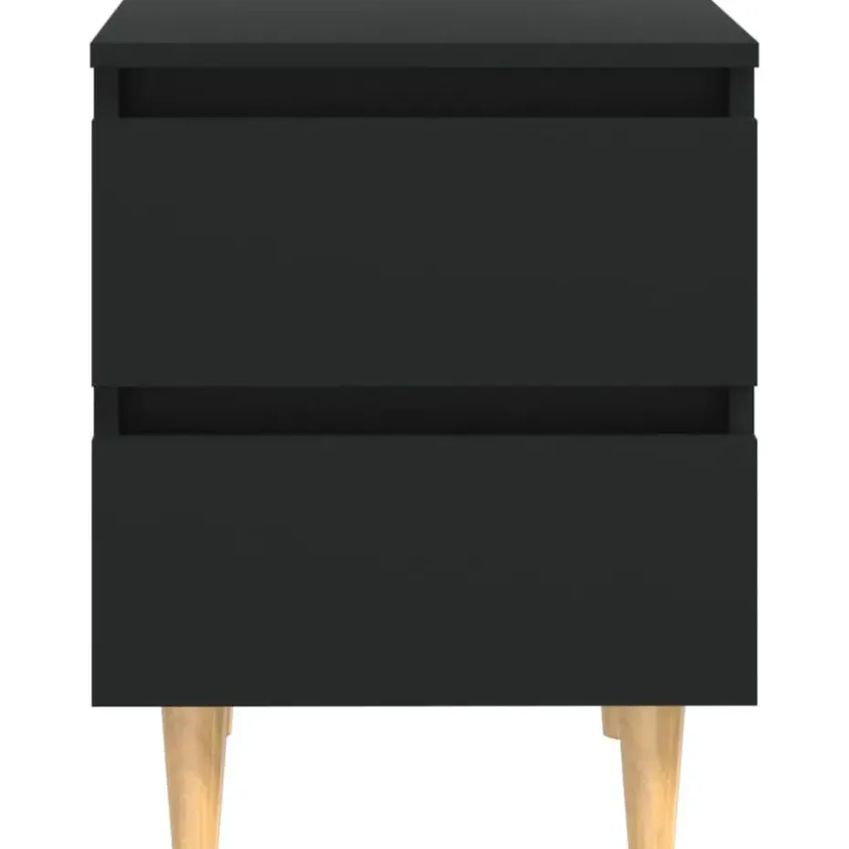 vidaXL - Nachtkastje - Zwart - Grenenhout - 2 stuks