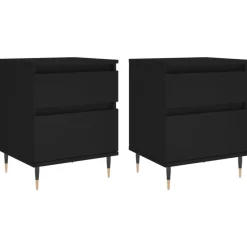 vidaXL - Nachtkastje - Zwart - Bewerkt hout - 2 stuks