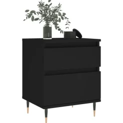 vidaXL - Nachtkastje - Zwart - Bewerkt hout - 2 stuks