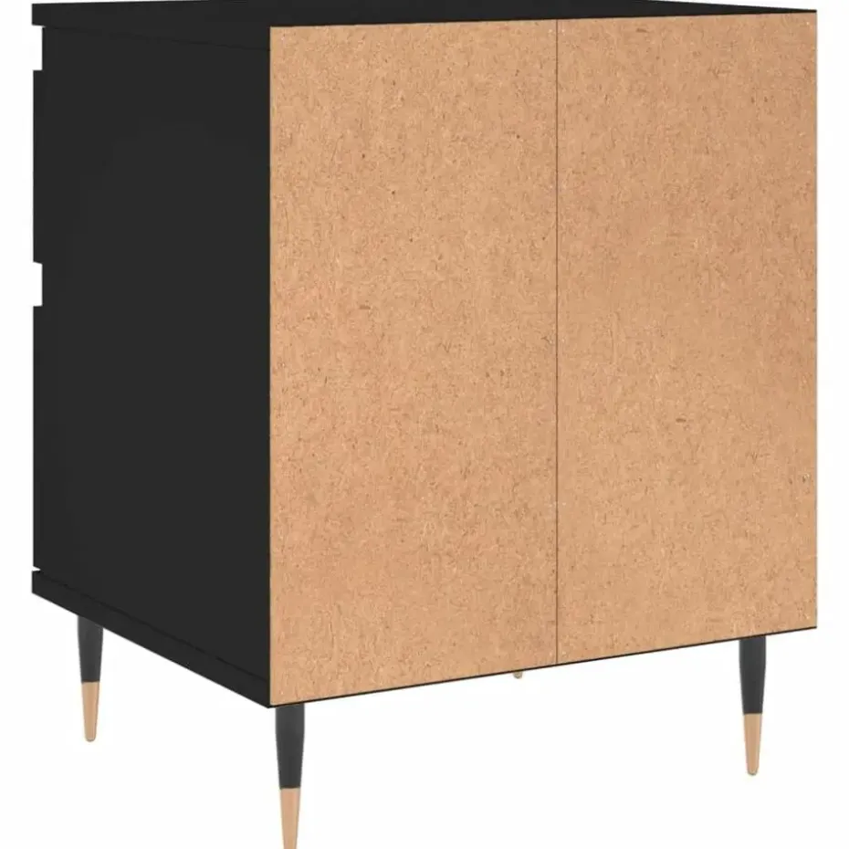 vidaXL - Nachtkastje - Zwart - Bewerkt hout - 2 stuks
