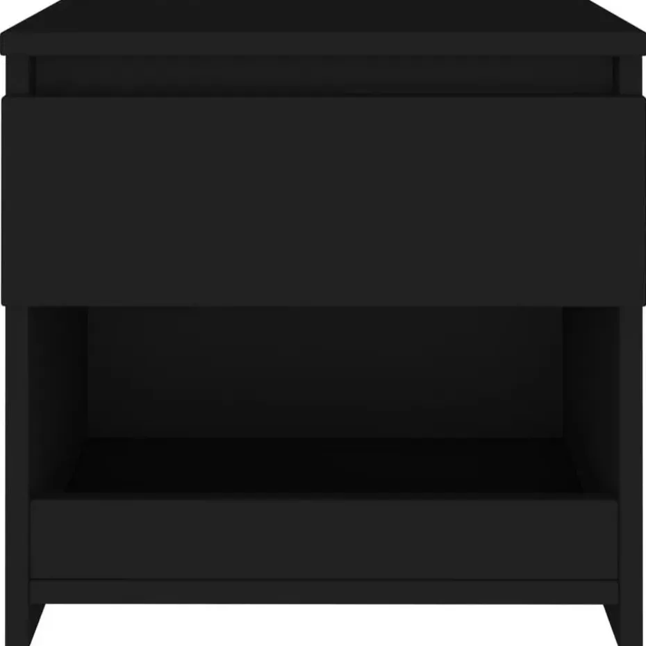 vidaXL - Nachtkastje - Zwart - Bewerkt hout - 2 stuks