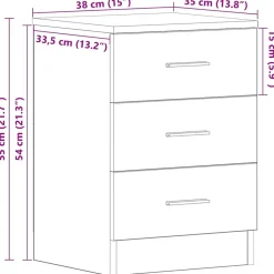 vidaXL - Nachtkastje - Zwart - Bewerkt hout - 2 stuks