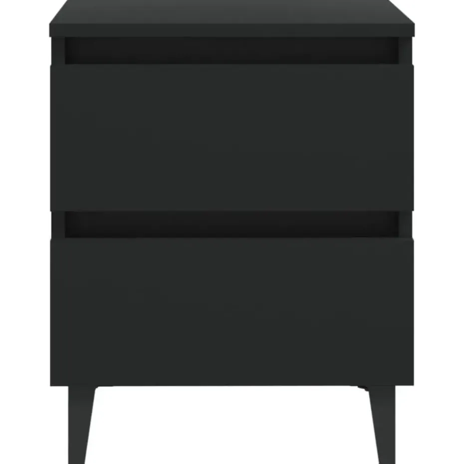 vidaXL - Nachtkastje - Zwart - Bewerkt hout - 2 stuks