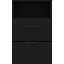 vidaXL - Nachtkastje - Zwart - Spaanplaat - 2 stuks
