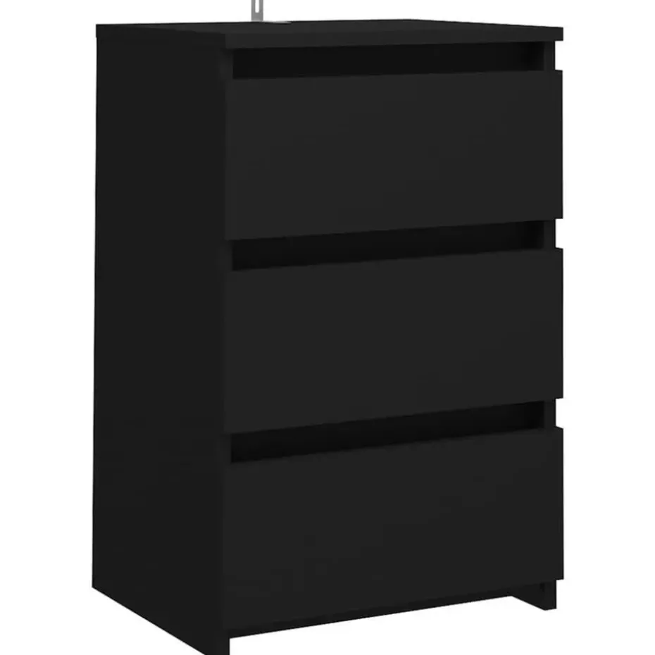vidaXL - Nachtkastje - Zwart - Bewerkt hout - 2 stuks